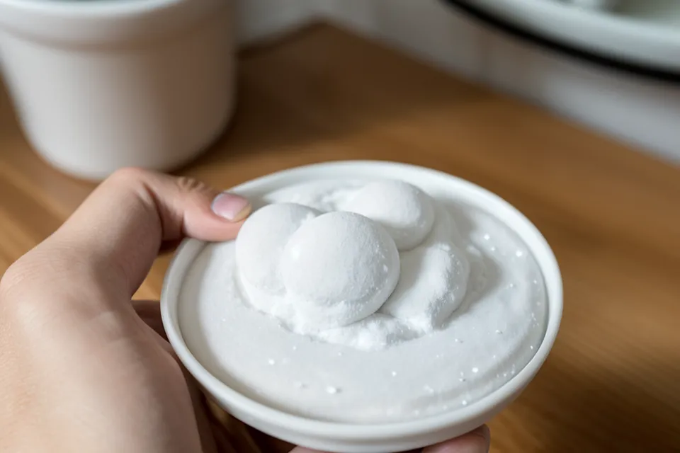 Close-up of a dissolvable oral probiotic tablet, an at-home option for dental anxiety