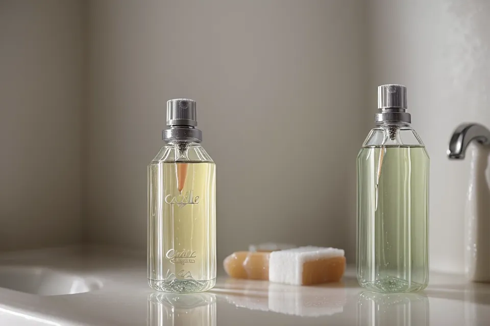 Castile soap and a soft toothbrush used for a natural, at-home retainer cleaning and oral hygiene routine