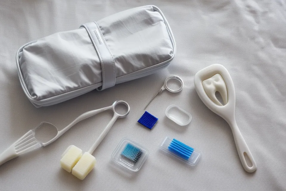 Personal travel dental kit with manual brush and supplements