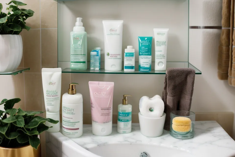 A home oral care routine on a bathroom counter, part of a dental-anxiety-friendly routine for sensitive teeth