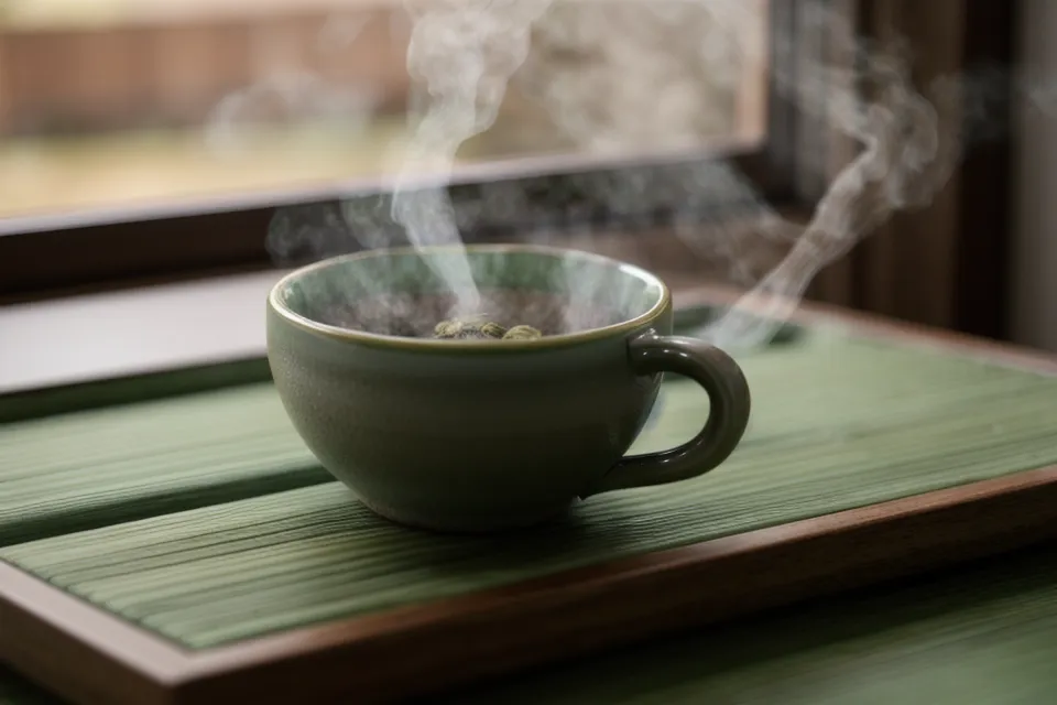 Green tea rinse, a natural remedy for gum health used in a dental-anxiety-friendly home oral care routine