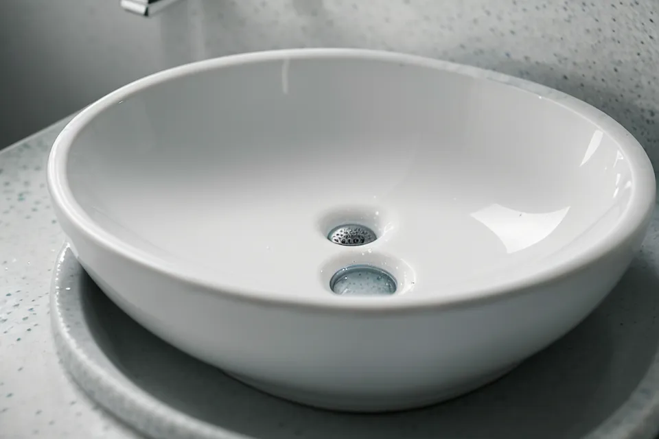 Close-up of discarded string floss in a bathroom sink after a cancelled dentist appointment triggered dental anxiety